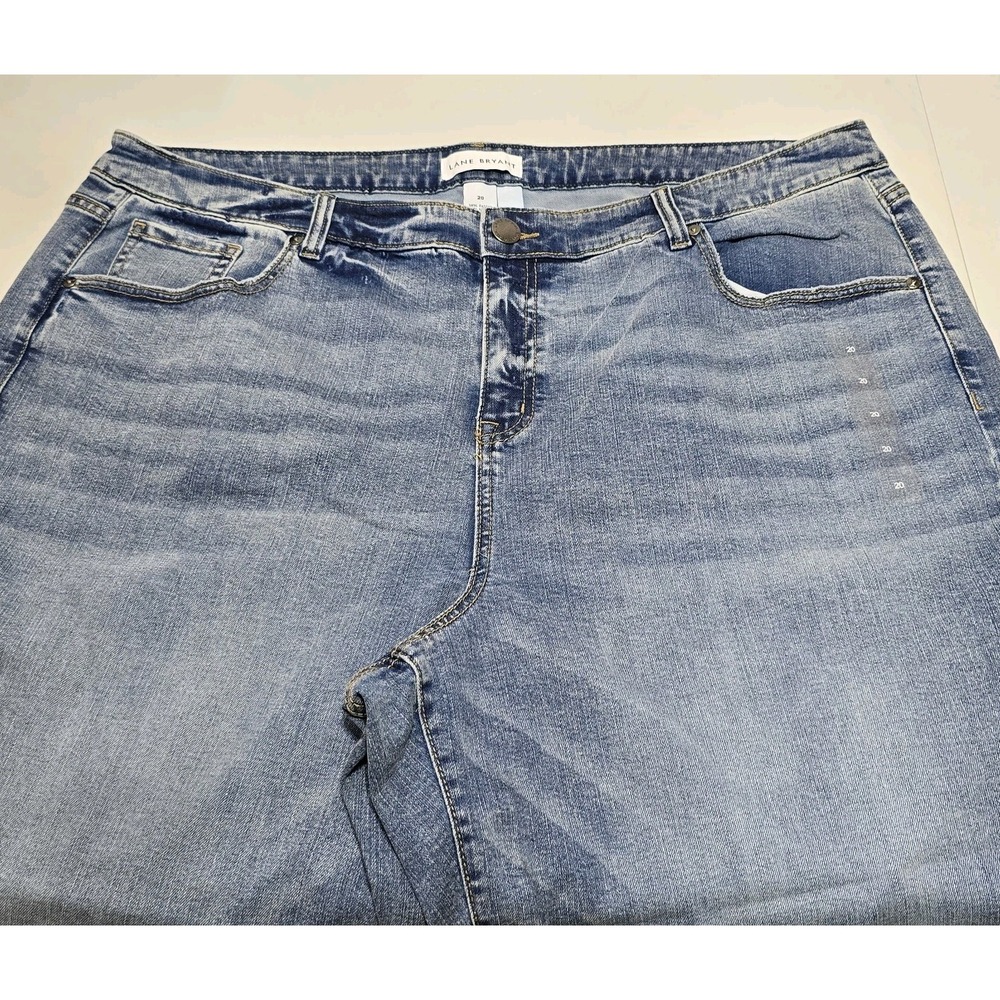 Lane Bryant Women's Mid Rise Wide Leg Crop Demin Jean sz 20 New - Picture 2 of 6